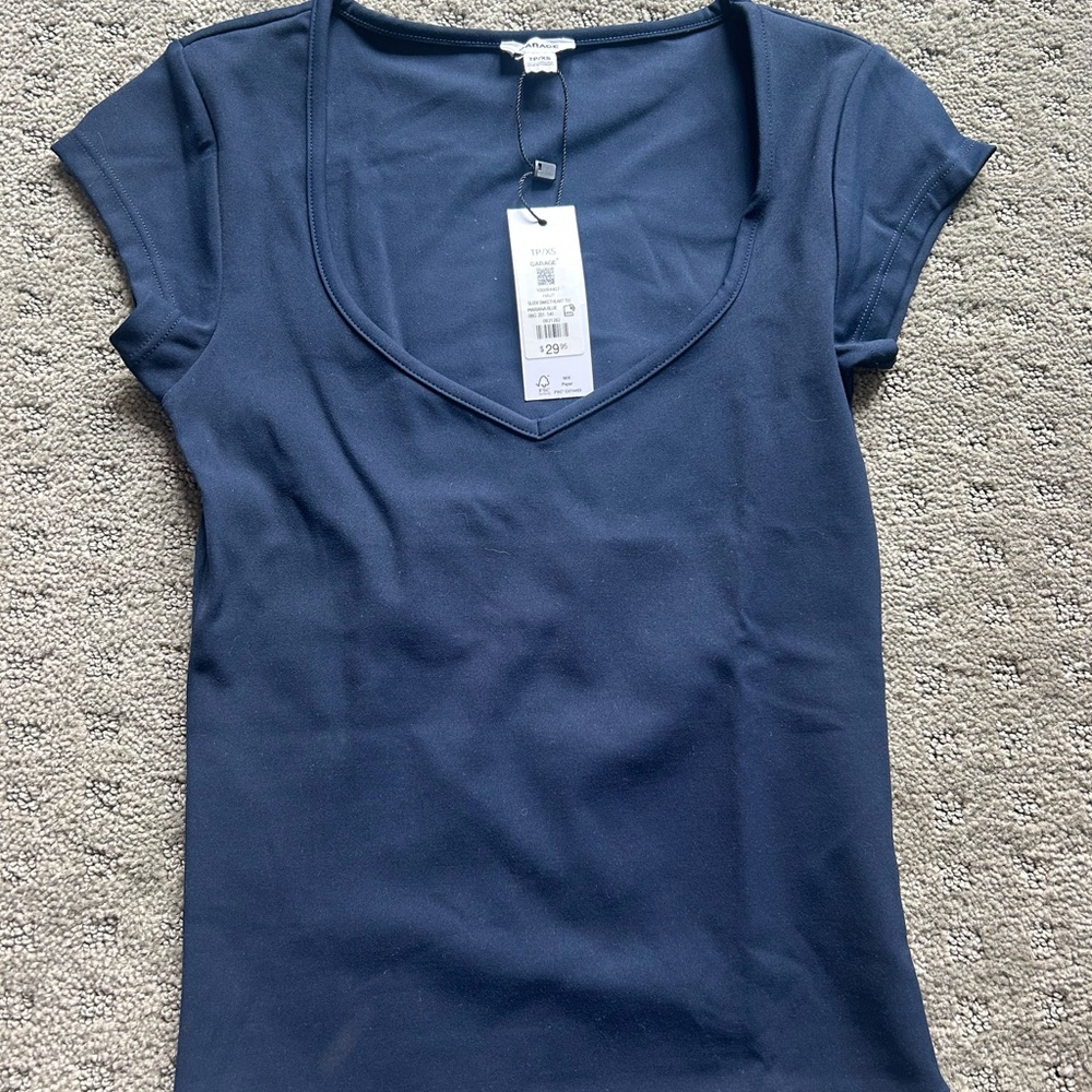 Garage Fitted Blue Short Sleeve Tee